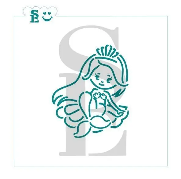Mermaid-Themed Paint-Your-Own Cookie Stencil 1