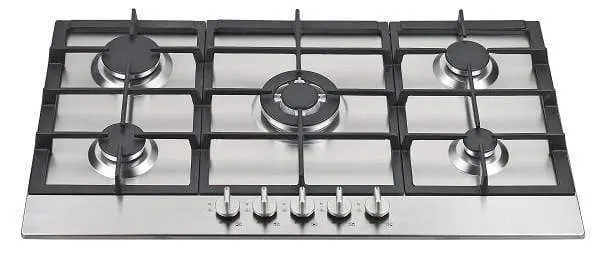 Midea 90Cm Gas Cooktop – Stainless Steel, 5 Burners Including Central Wok Zone With Flame Failure Safety 1