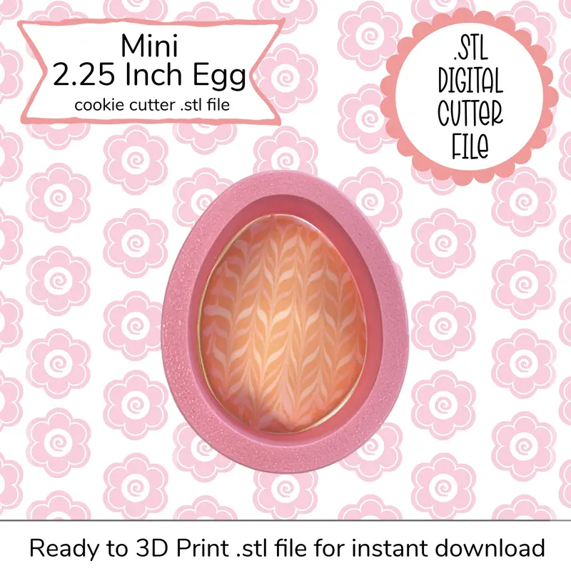 Mini 2.25-Inch Egg Cookie Cutter – Digital Stl File 1