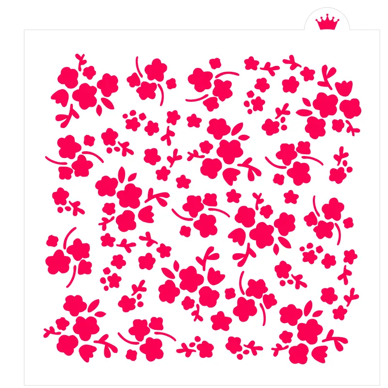 Mini Floral Blooms Stencil For Detailed Sugar Craft Designs 1