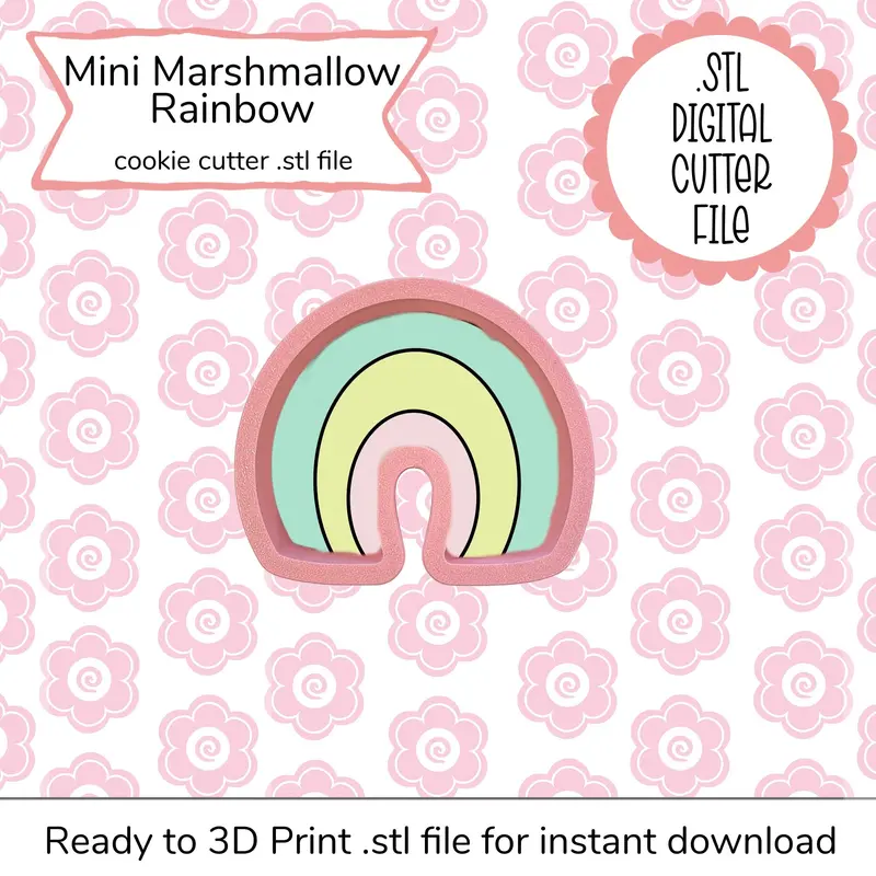 Mini Rainbow Marshmallow Cutter Stl – Tiny Printable 3D Design 1