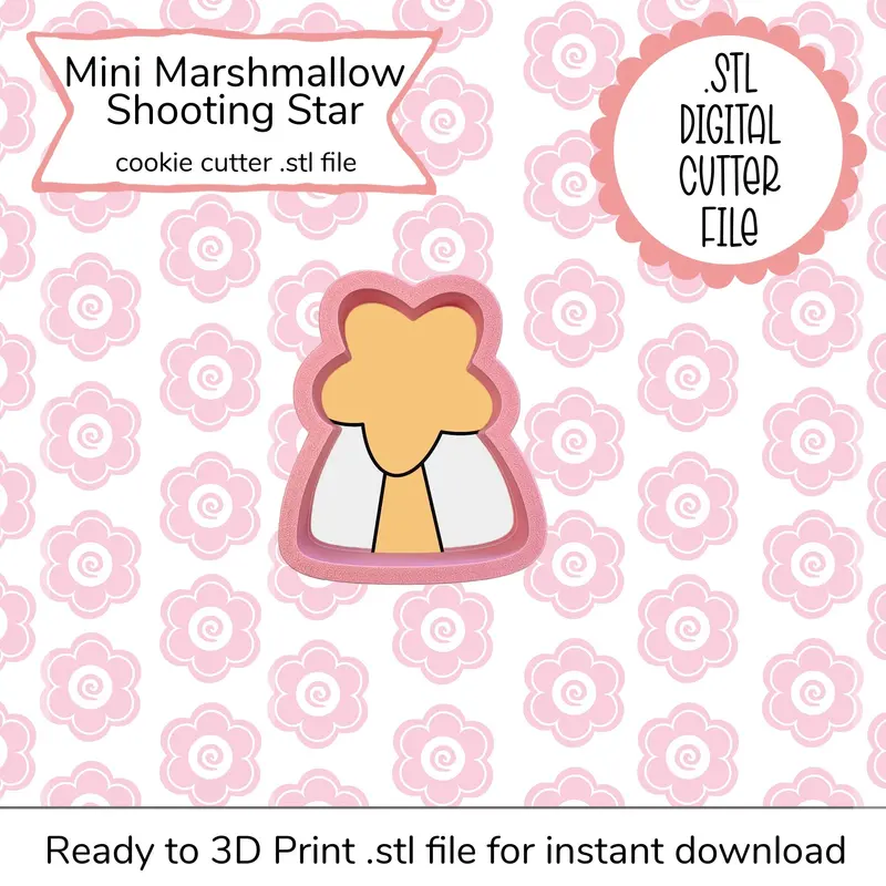 Mini Shooting Star Marshmallow Cutter Stl – Small-Scale 3D Template 1