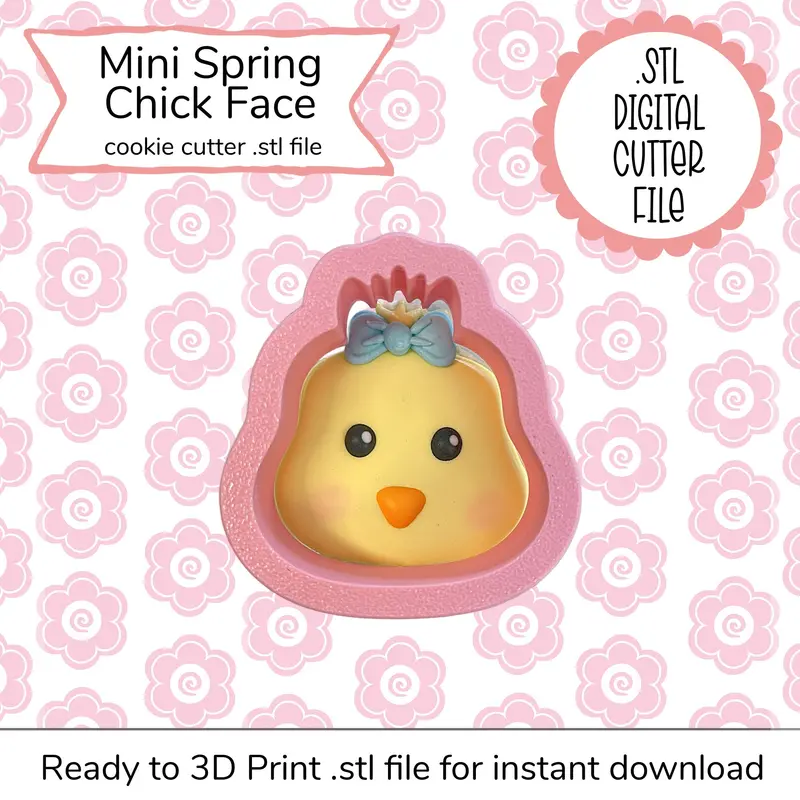 Mini Spring Chick Face Cookie Cutter Stl (Digital Download) 1