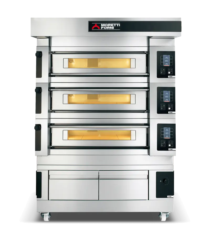 Moretti Forni Comp-S120E-3-L Serie S Triple-Deck Gas Oven With Prover Base – 120 Cm 1