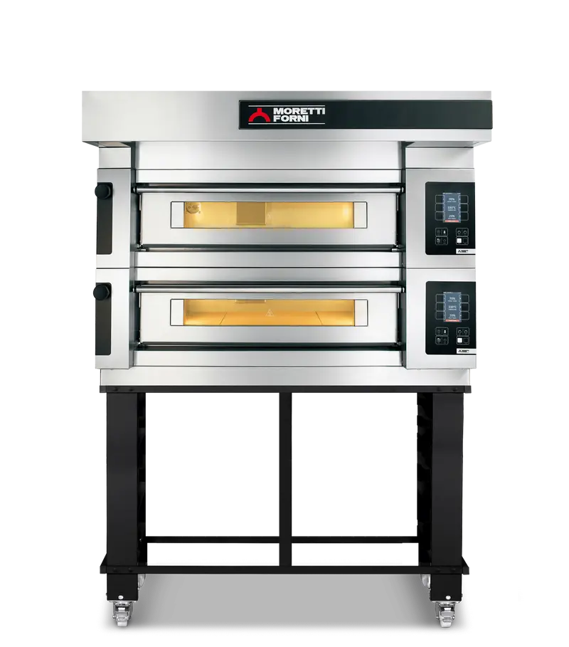 Moretti Forni S100E/2/S – Double-Deck Baking Oven Mounted On Stand 1