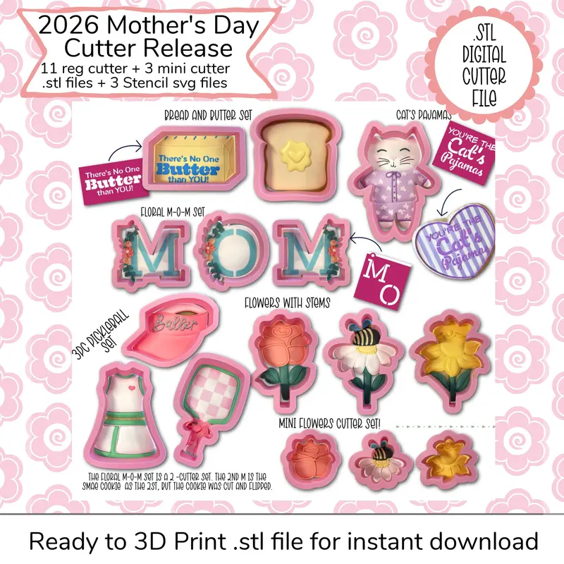Mother'S Day 2026 Digital Bundle – Stl Cutters & Svg Stencils 1