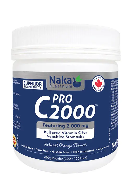 Naka Platinum Pro C2000 – High-Potency Vitamin C Powder, 400 G 1