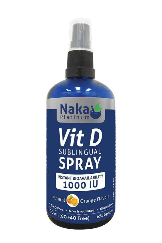 Naka Platinum Vitamin D3 Sublingual Spray – Orange Flavor, 100 Ml Value Bundle 1