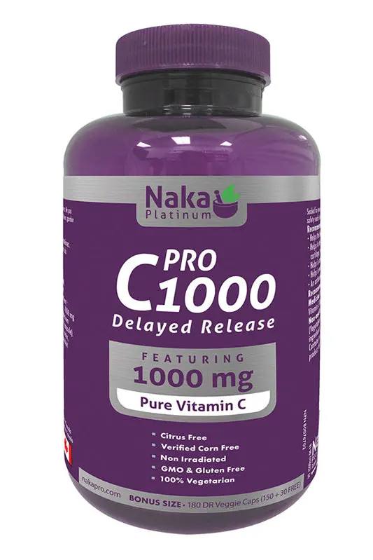 Naka Pro Time-Released Vitamin C 1000Mg – 180 Capsules 1