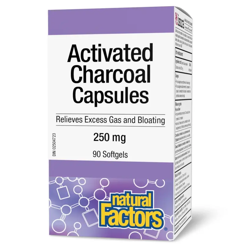 Natural Factors Activated Charcoal Detox Support – 90 Capsules 1