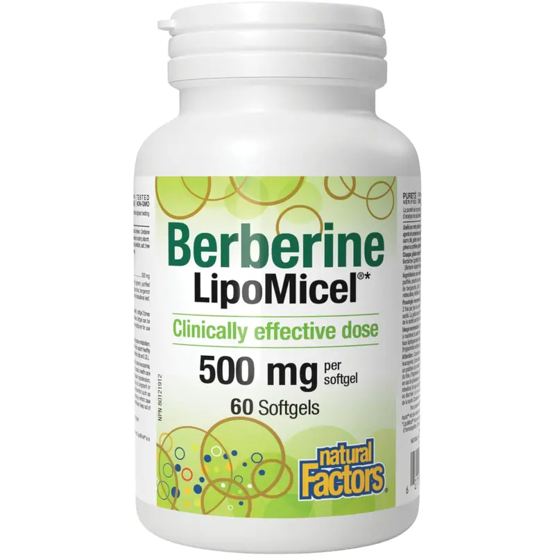 Natural Factors Berberine Lipomicel Softgels – 60-Count High-Bioavailability Supplement 1