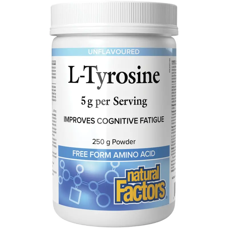 Natural Factors L-Tyrosine Powder – 250 G Pure Amino Acid Supplement 1