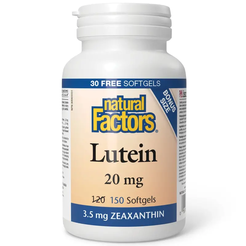 Natural Factors Lutein 20 Mg Supplement – 150 Softgels (Bonus Size) 1