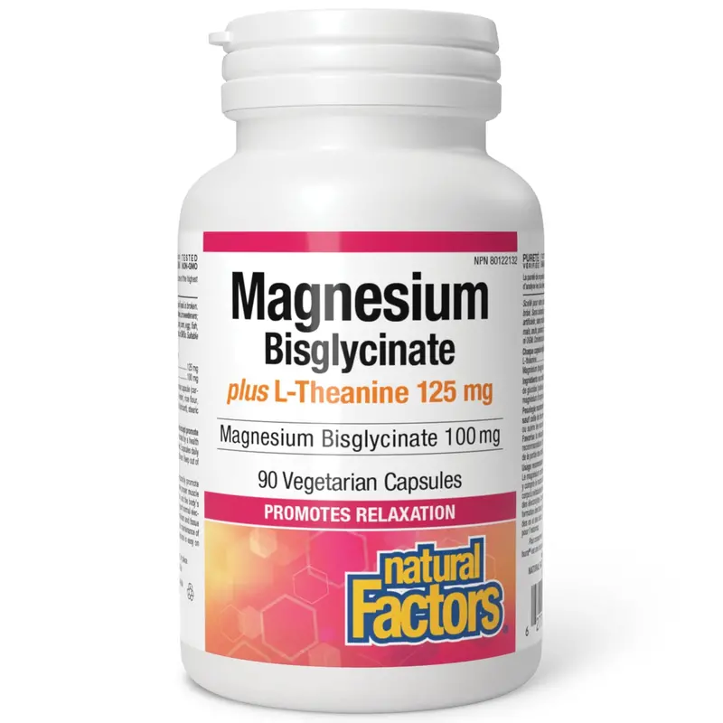 Natural Factors Magnesium Bisglycinate With L-Theanine – 90 Capsules 1