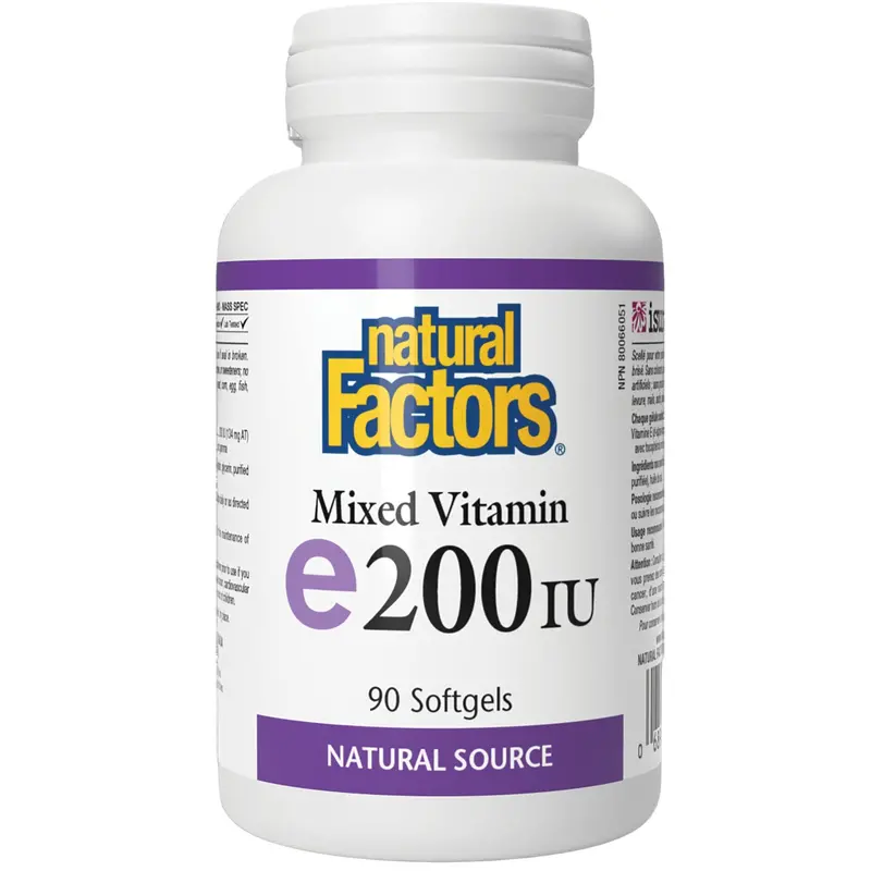 Natural Factors Mixed Tocopherols Vitamin E 200 Iu 90 Softgels 1