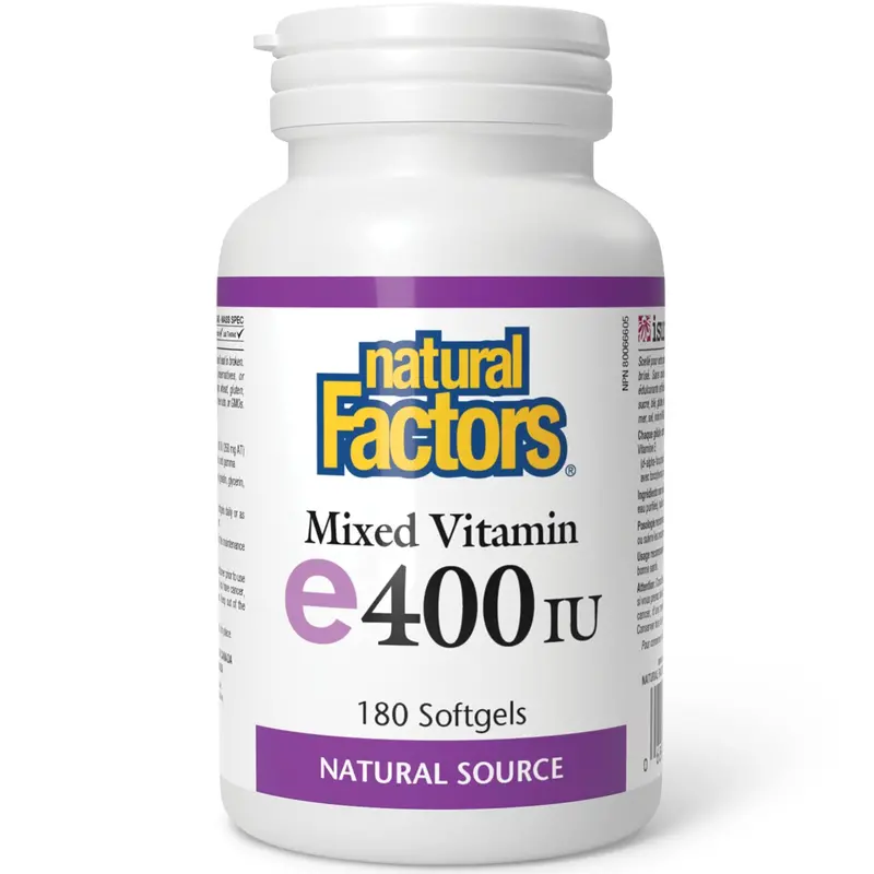 Natural Factors Mixed Tocopherols Vitamin E 400 Iu Softgels – 180 Count 1
