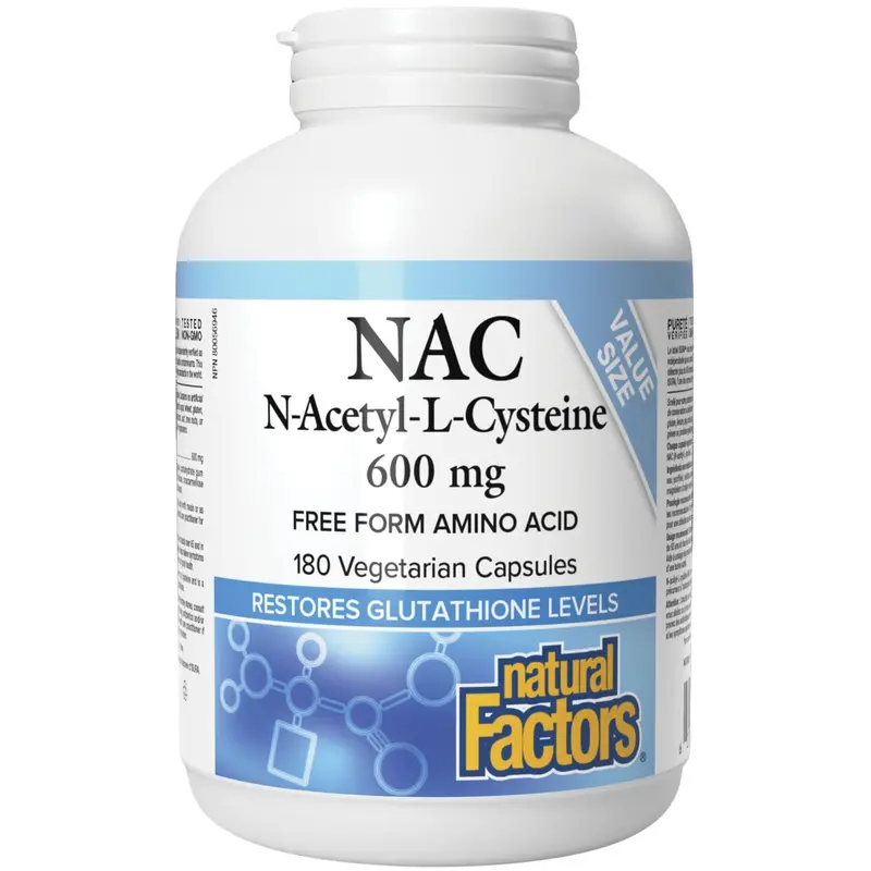 Natural Factors N-Acetyl-L-Cysteine (Nac) 600Mg – 180 Capsules 1