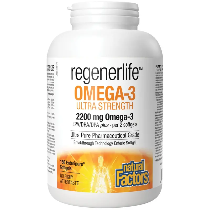 Natural Factors Regenerlife Ultra-Potency Omega-3 Fish Oil – 150 Softgels 1