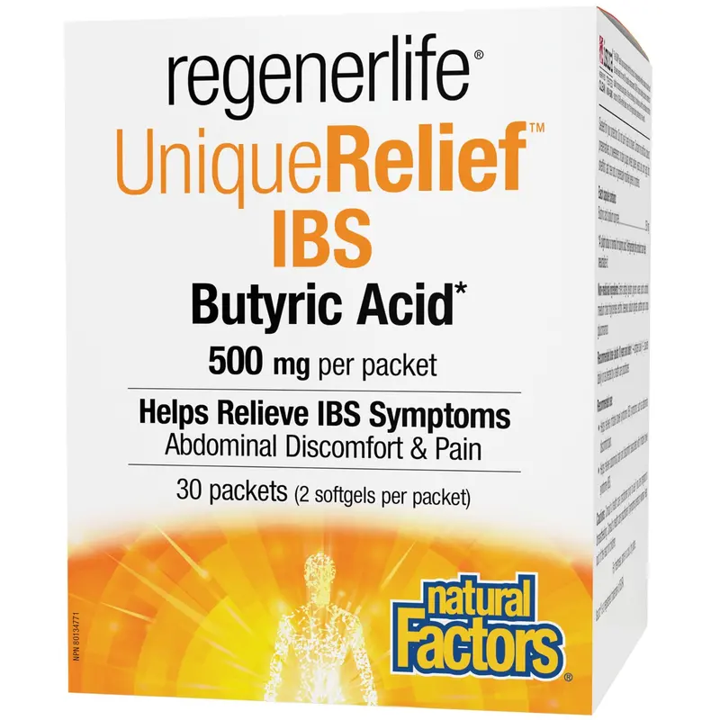 Natural Factors Regenerlife Uniquerelief Ibs Support – Butyric Acid Powder For Gut Health (30 Packets) 1