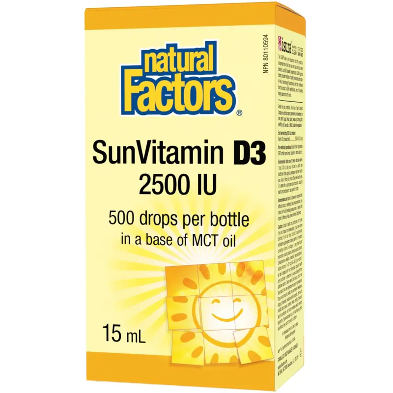 Natural Factors Sunvitamin D3 Liquid Drops – 2500 Iu, 15Ml 1