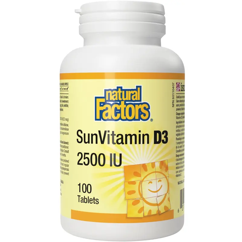 Natural Factors Sunvitamin D3 Tablets – 2500 Iu, 100 Count 1
