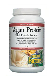 Natural Factors Vegan Protein Powder – Vanilla Flavor, 1 Kg 1