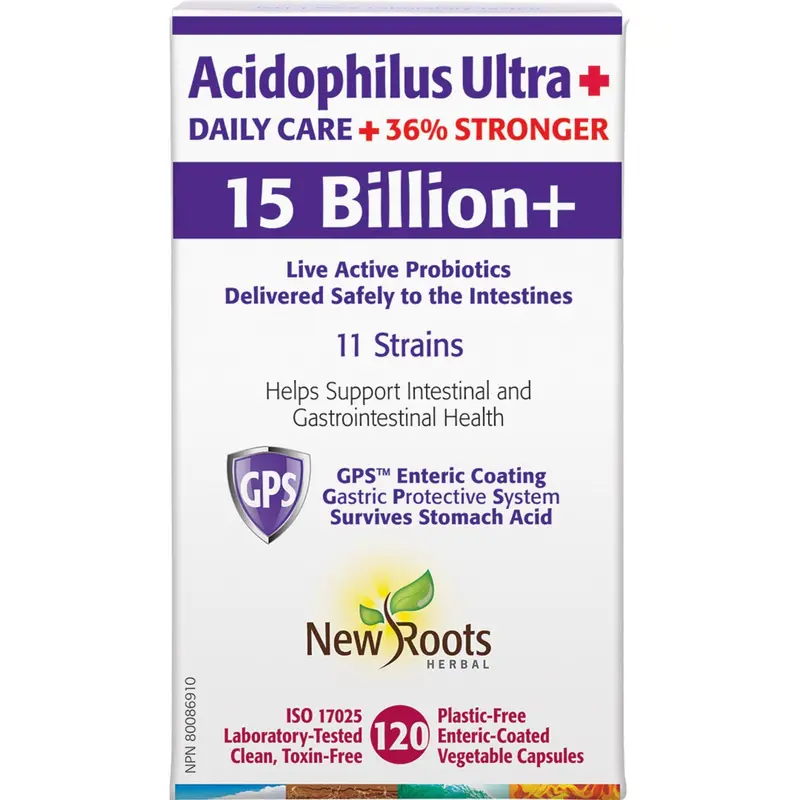 New Roots Acidophilus Ultra+ Probiotic – 15 Billion Cfu, 120 Capsules Shelf-Stable Formula 1