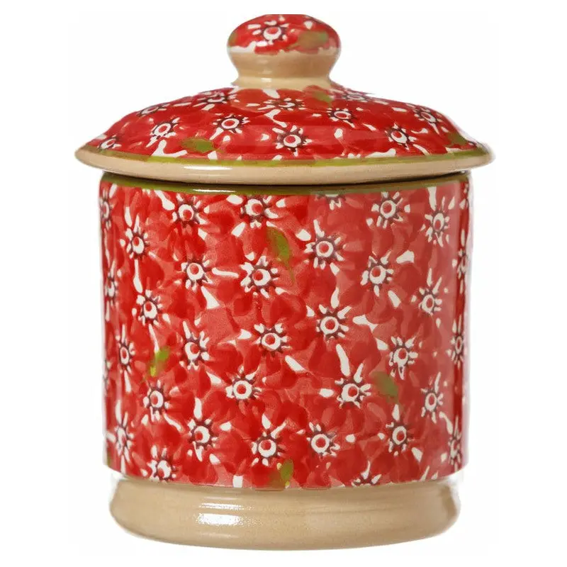 Nicholas Mosse Lawn Red Lidded Ceramic Sugar Bowl 1