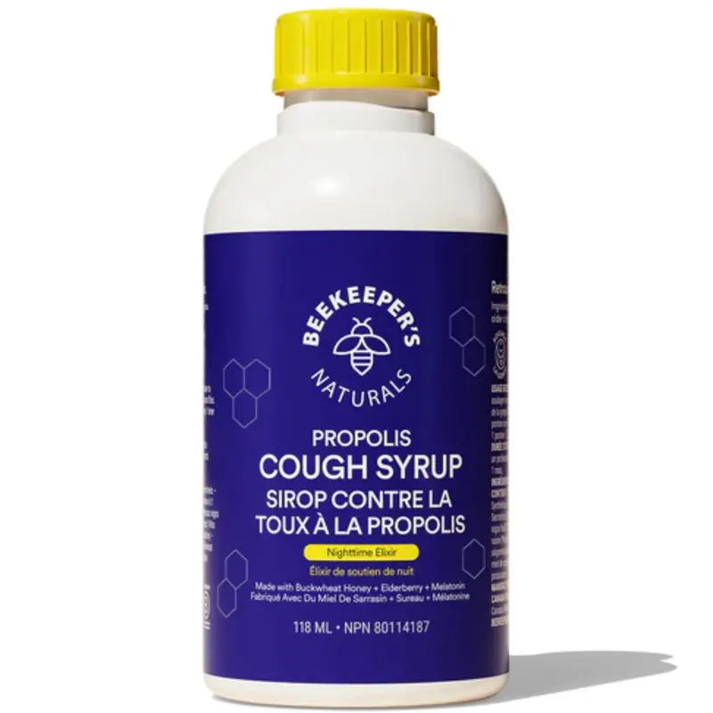 Nighttime Propolis Cough Syrup – Beekeeper’S Naturals, 118 Ml Soothing Formula 1