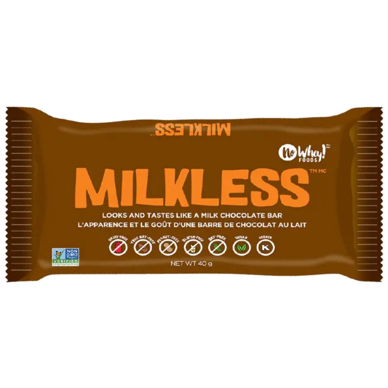 No Whey Foods Milkless Chocolate Bar – Vegan Dark Chocolate Alternative (40G) 1