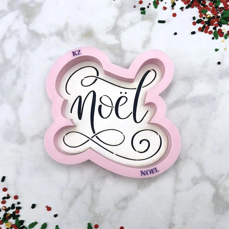 'Noel' Holiday Set – Kz Cookie Cutter And Matching Stencil 1