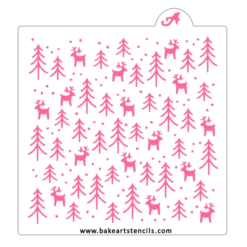 Nordic-Inspired Winter Pattern Cookie Stencil 1
