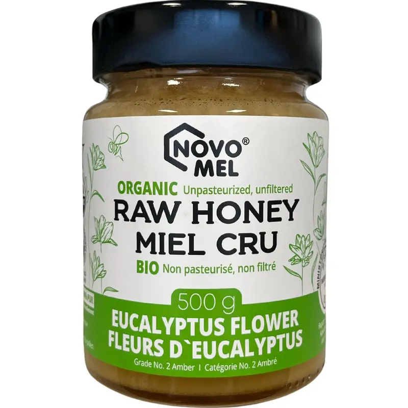 Novo Mel Raw Organic Eucalyptus Flower Honey – 500G Jar 1