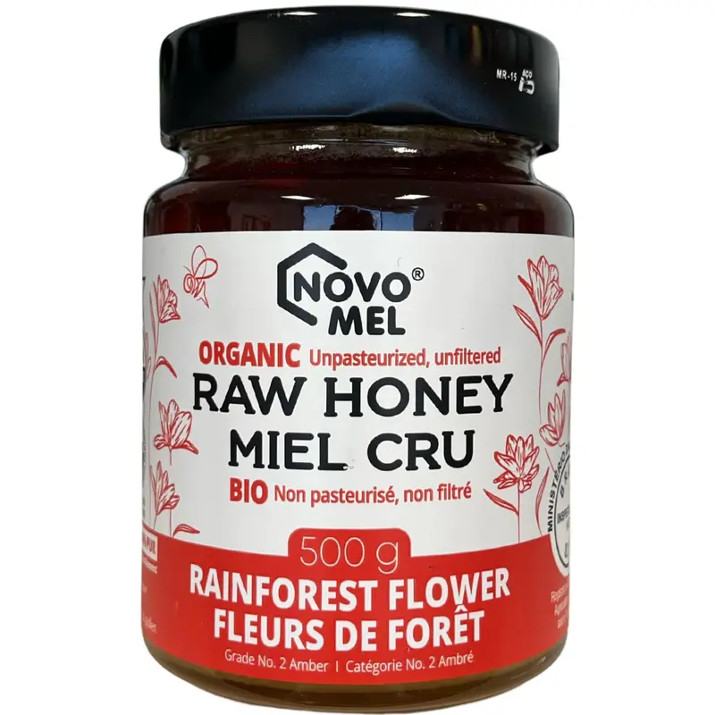 Novo Mel Raw Organic Rainforest Flower Honey – 500G Jar 1