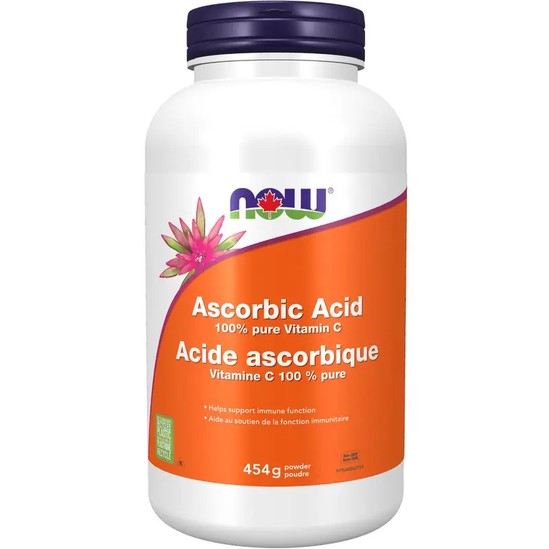 Now Ascorbic Acid (Vitamin C) Powder – 454 G Pure Crystalline Form 1