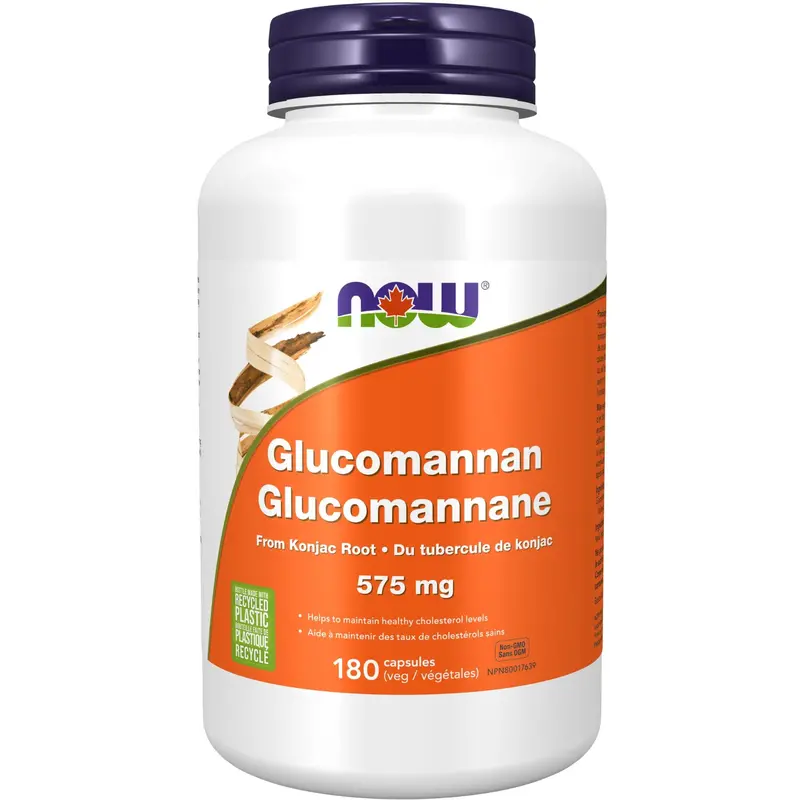 Now Glucomannan 575 Mg Capsules – Dietary Fiber Supplement, 180 Capsules 1