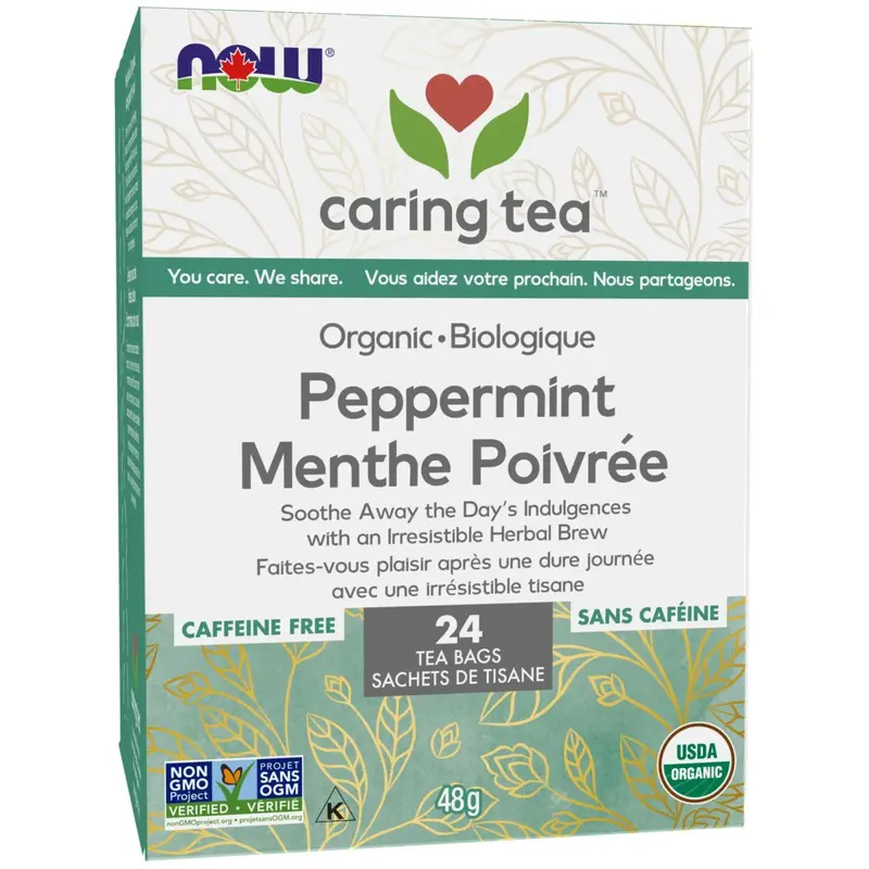 Now Organic Peppermint Caring Tea – 24-Count Herbal Tea Bags 1