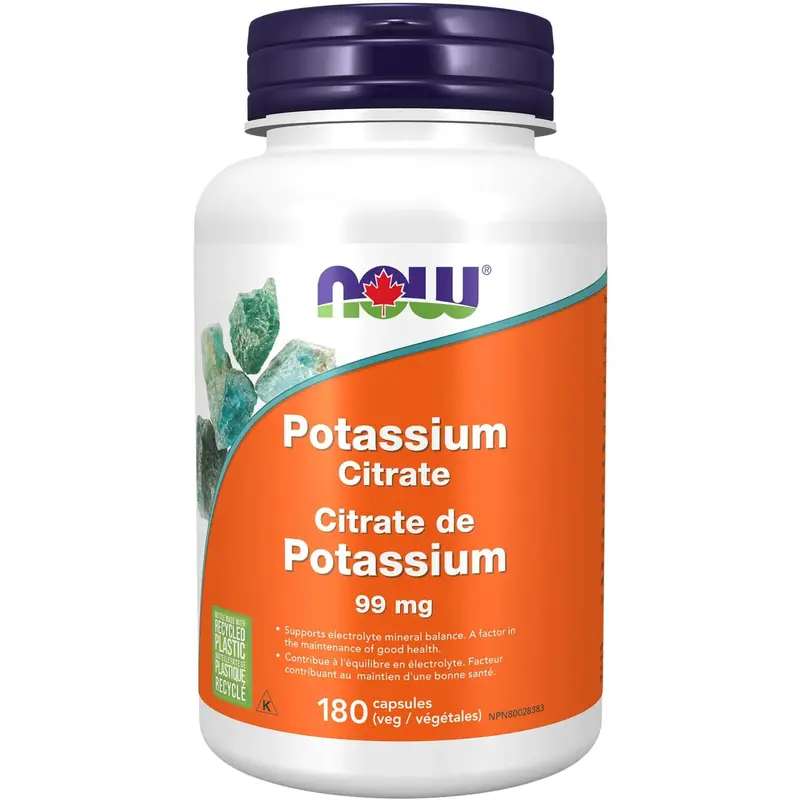 Now Potassium Citrate 99 Mg Capsules – 100 Count Electrolyte Balance 1