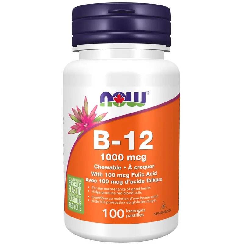 Now Vitamin B12 1000 Mcg Chewable Lozenges – 100 Count 1