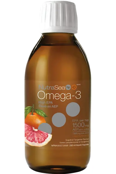 Nutrasea Hp+D High-Potency Omega-3 – Grapefruit Tangerine Flavor, 200 Ml 1