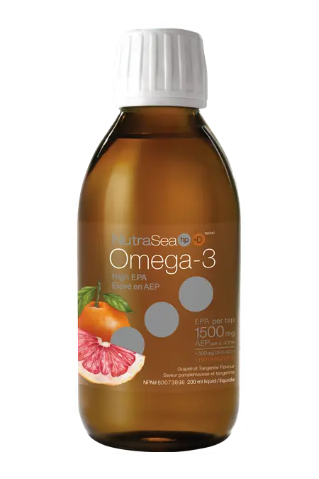 Nutrasea Hp+D Omega-3 Liquid – Grapefruit-Tangerine Flavor, 200Ml 1