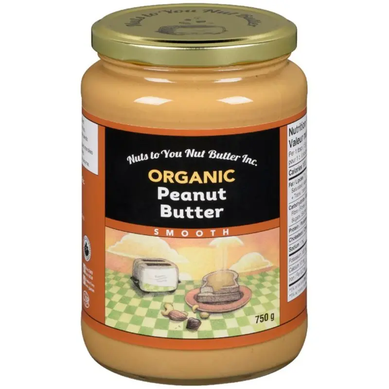 Nuts To You Organic Smooth Peanut Butter – 750G 1