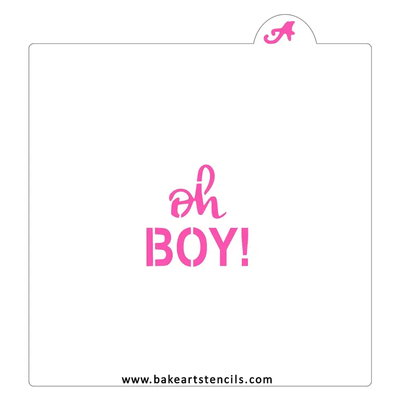 Oh Boy! Celebration Cookie Stencil By Bakeart 1