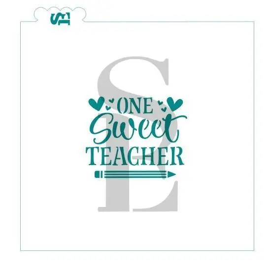 One Sweet Teacher Stencil – Hand-Designed Educational Theme For Cookies 1
