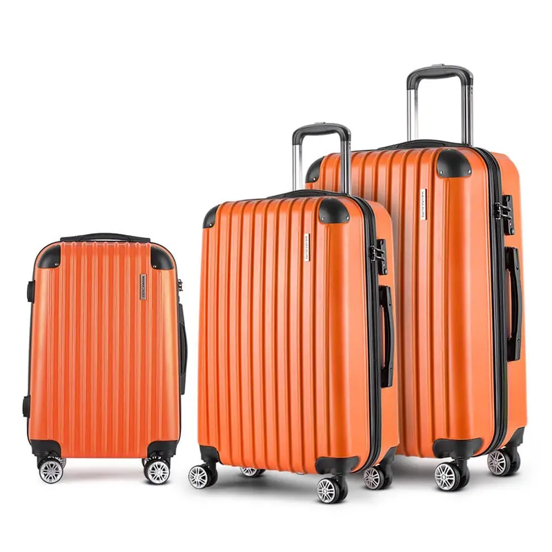 Orange 3-Piece Hardshell Trolley Luggage Collection 1