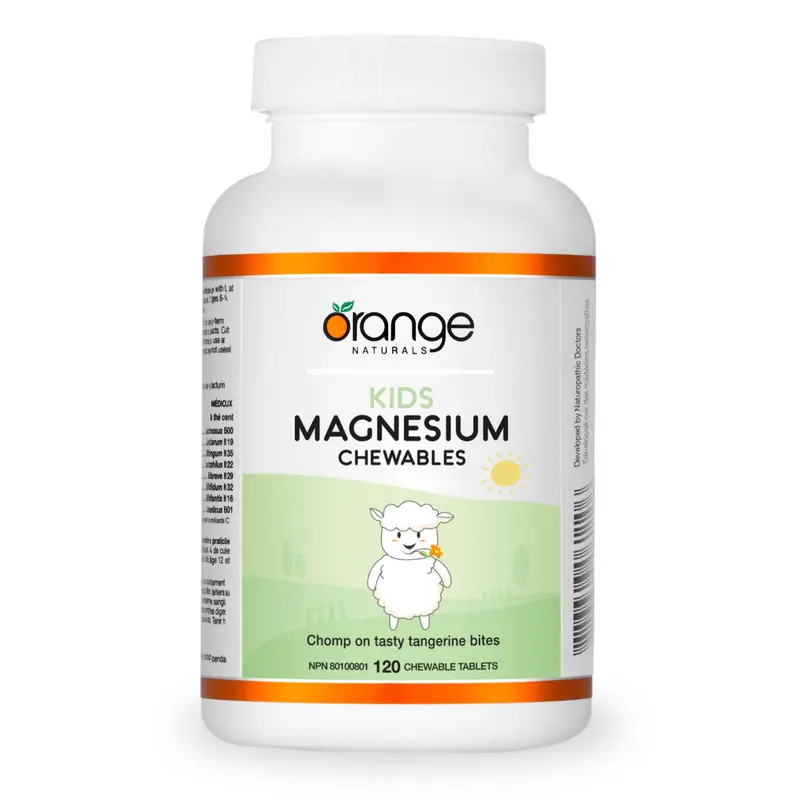 Orange Naturals Kids Magnesium Chewables – 50 Mg Elemental Magnesium, Tangerine Flavor, 120 Count 1