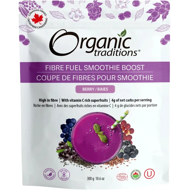 Organic Traditions Fibre Fuel Smoothie Booster – Berry Blend, 300G 1