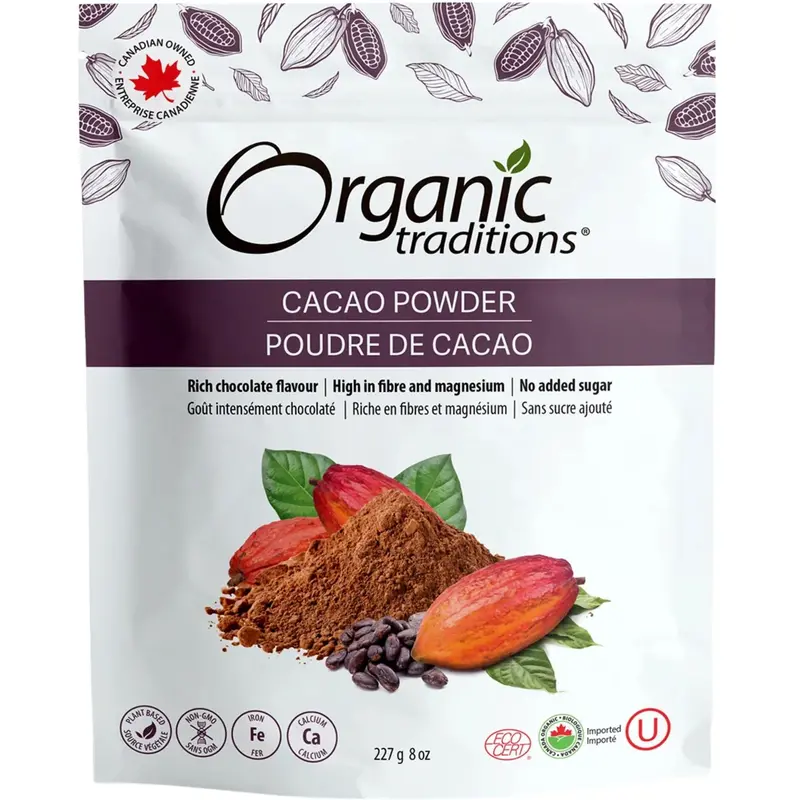 Organic Traditions Raw Organic Cacao Powder – 227G 1