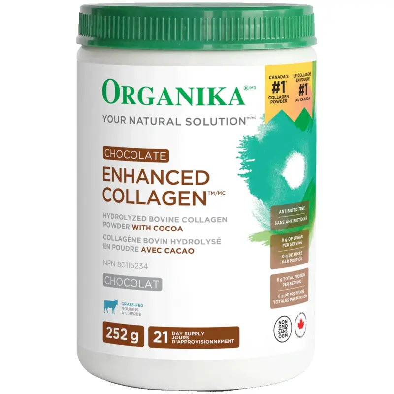 Organika Chocolate Collagen Protein Powder – 252 G Enhanced 1
