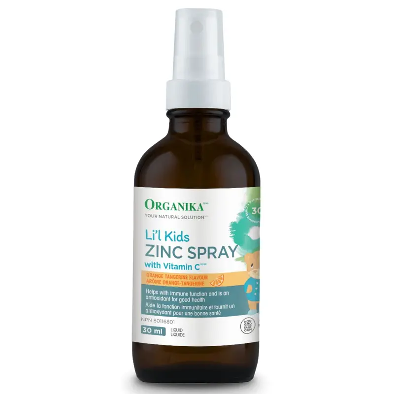 Organika Li'L Kids Zinc + Vitamin C Spray – Immune Support For Children, 30Ml Easy-Dose Mist 1